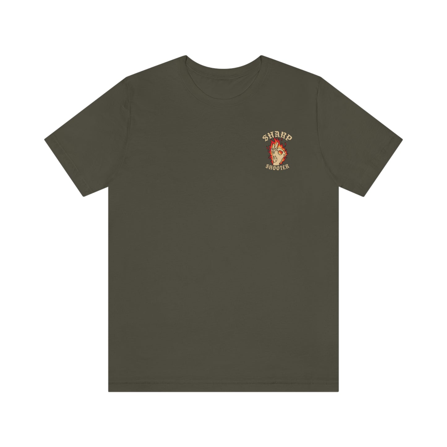 Sharp Shooter Tee in Tan Letters(Unisex)