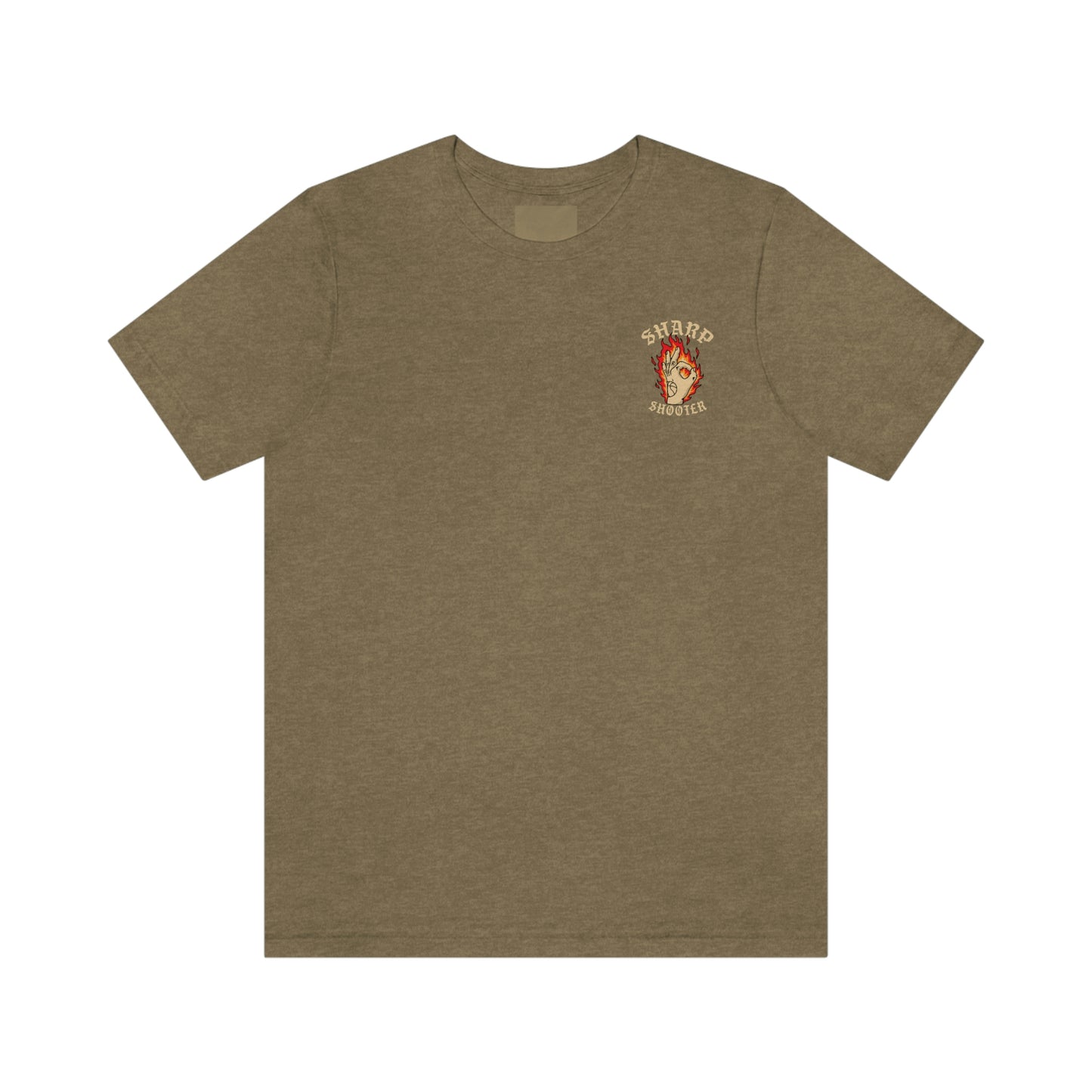 Sharp Shooter Tee in Tan Letters(Unisex)